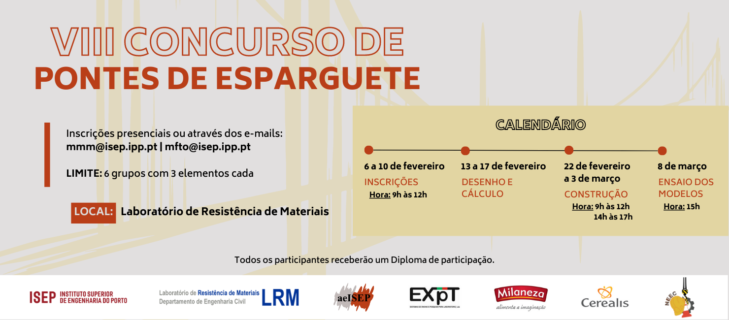 ISEP promove 8.ª edição do Concurso de Pontes de Esparguete